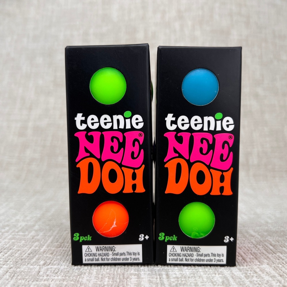 Lot of 2 Teenie Nee Doh Stress Ball 3-Packs Kids Multicolor Fidget FAST SHIPPING